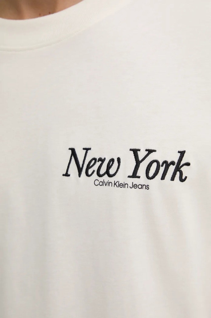 Pamučna majica Calvin Klein Jeans J30J326862 bež