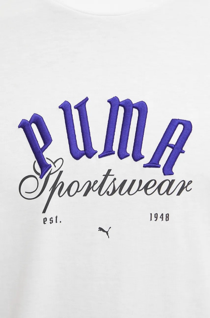 Βαμβακερό μπλουζάκι Puma 628009 λευκό