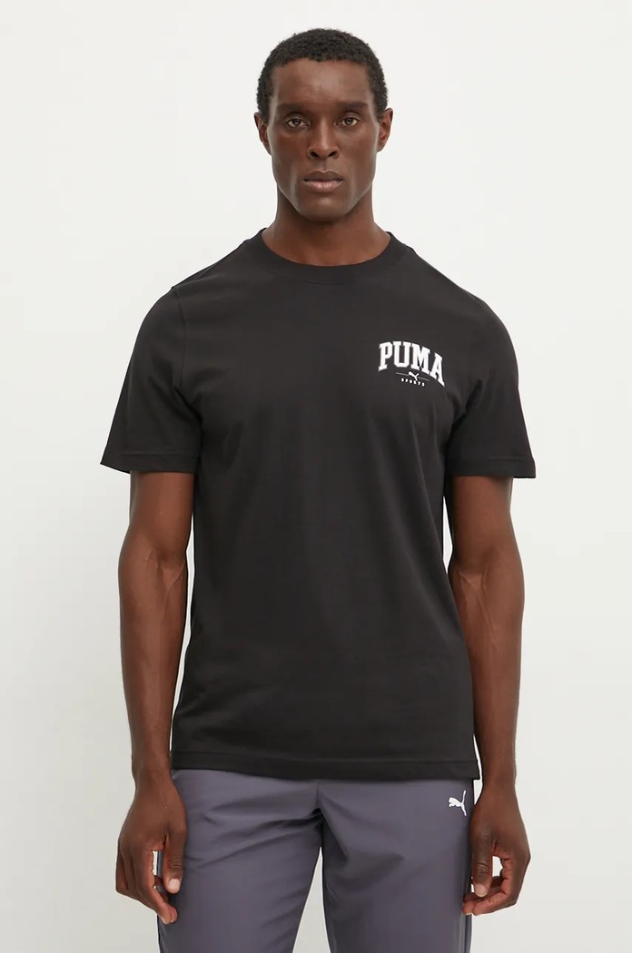 Bavlněné tričko Puma černá 681792