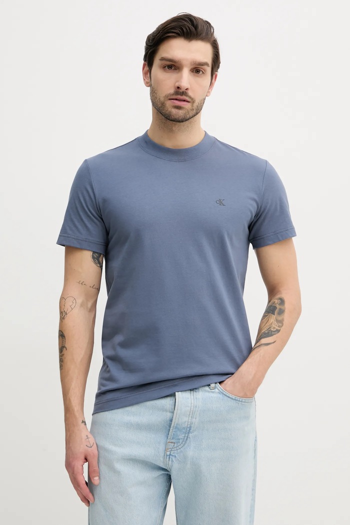 Bavlněné tričko Calvin Klein Jeans modrá J30J326683