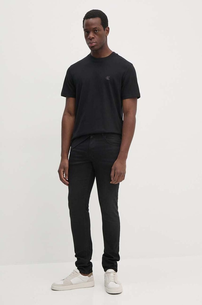 Bavlněné tričko Calvin Klein Jeans J30J326683 černá SS25