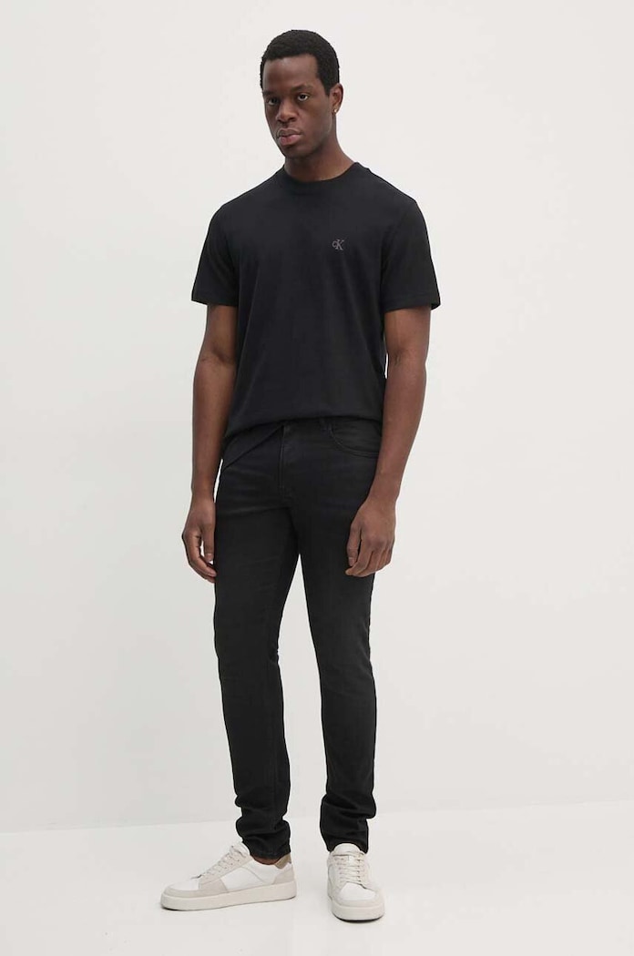 Bavlněné tričko Calvin Klein Jeans J30J326683 černá SS25