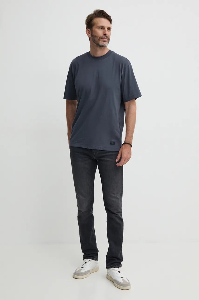 Bavlněné tričko Calvin Klein Jeans J30J326857 šedá SS25