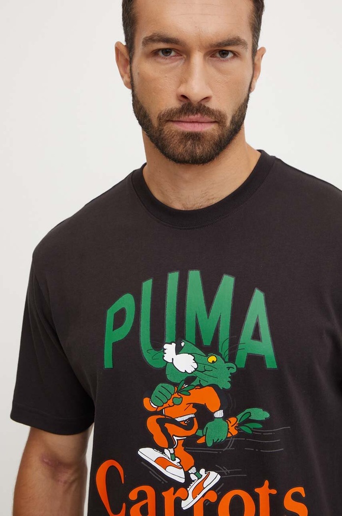 Βαμβακερό μπλουζάκι Puma PUMA X CARROTS Graphic Tee μαύρο 627443