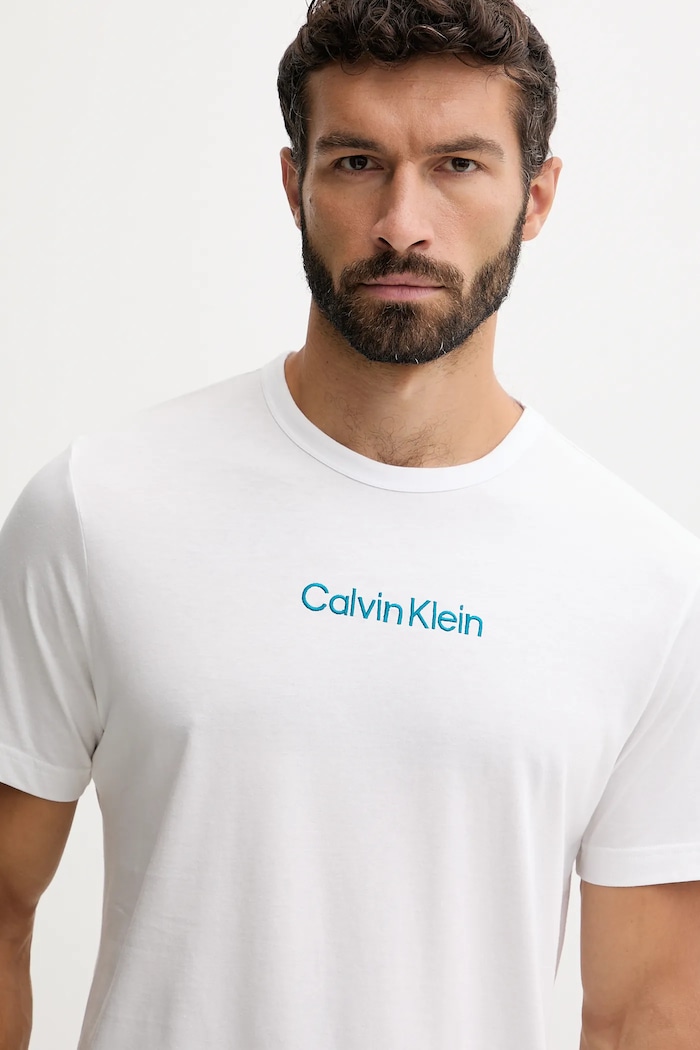 Oblečenie Calvin Klein Underwear pyžamové tričko pánske bavlnené 000NM2748E biela