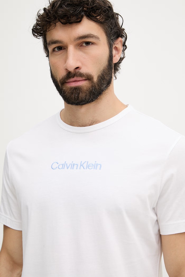 Calvin Klein Underwear μπλουζάκι πιτζάμας ανδρικό βαμβακερό λευκό 000NM2748E