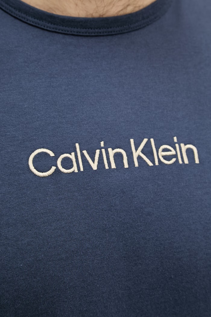 Calvin Klein Underwear μπλουζάκι πιτζάμας ανδρικό βαμβακερό 000NM2748E σκούρο μπλε