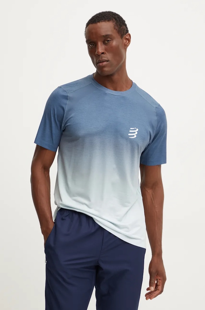 Compressport tricou de alergare Performance ATSM492 albastru AW25