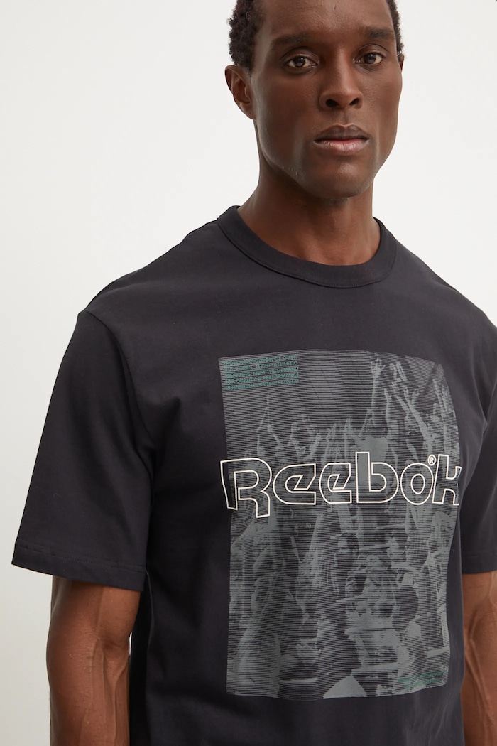 Одежда Хлопковая футболка Reebok Classic 100205656 чёрный