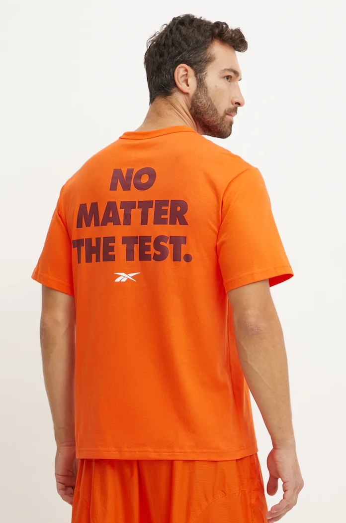 Bavlněné tričko Reebok potisk oranžová 100206038