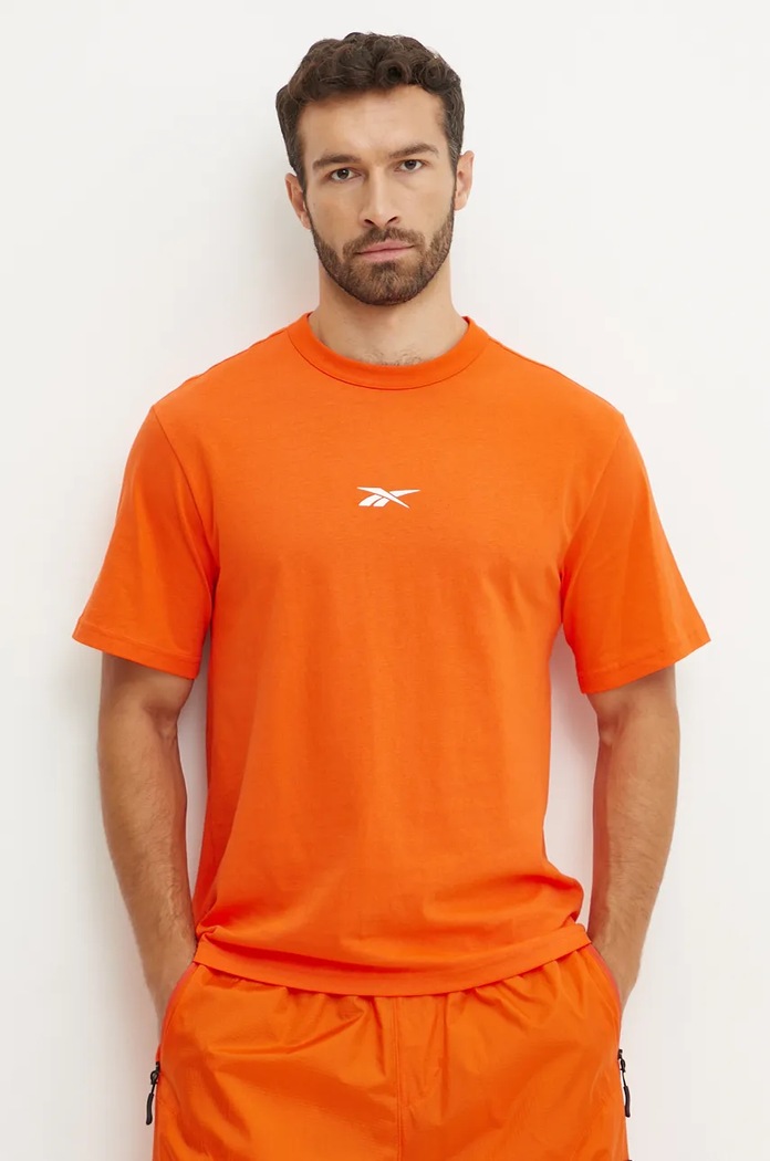 Oblečení Bavlněné tričko Reebok 100206038 oranžová