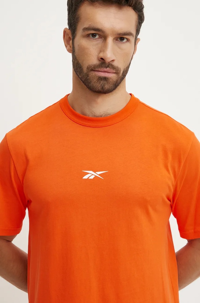Bavlněné tričko Reebok oranžová 100206038