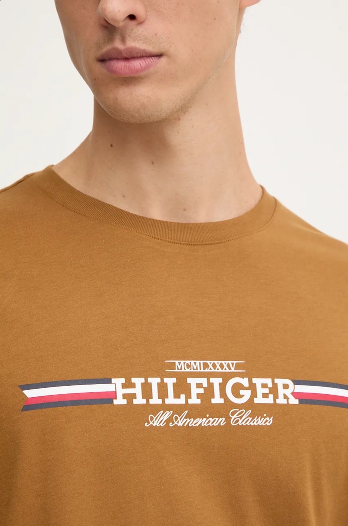 Tommy Hilfiger tricou MW0MW36480 maro