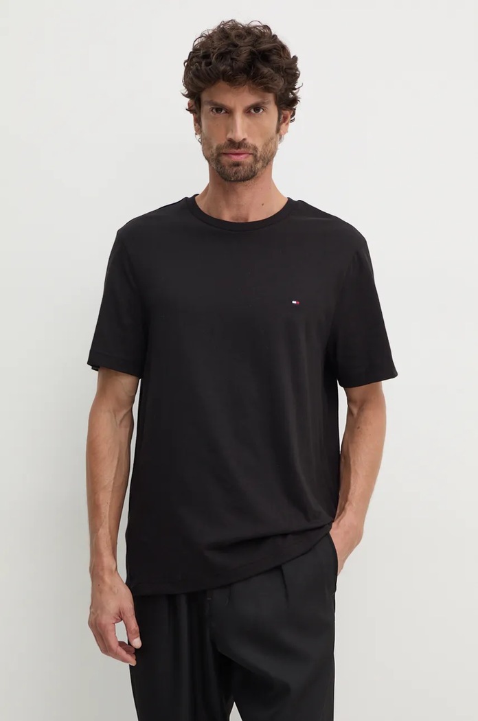 Tommy Hilfiger t-shirt bawełniany czarny MW0MW37267