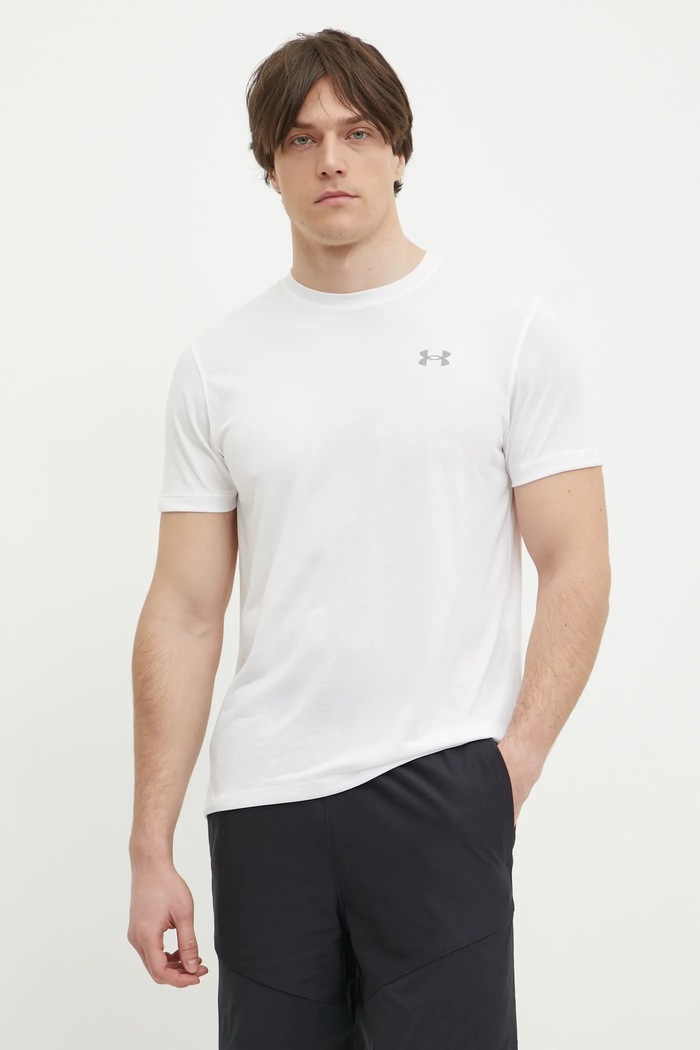 Majica kratkih rukava za trčanje Under Armour Launch bez uzorka bijela 1382582