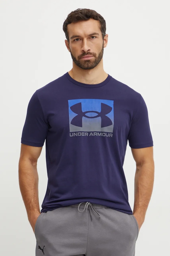 Under Armour tričko pánské BOXED SPORTS UPDATED kulatý námořnická modř 1386793