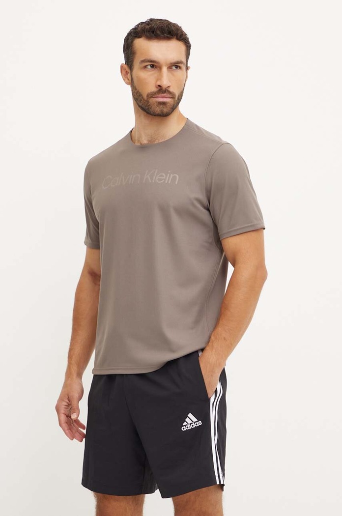 Majica kratkih rukava za trening Calvin Klein Performance smeđa 00GMF4K124