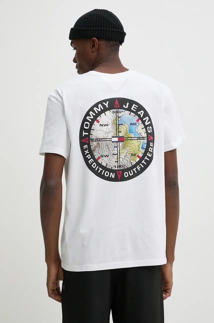 Odzież Tommy Jeans t-shirt bawełniany DM0DM19702 biały