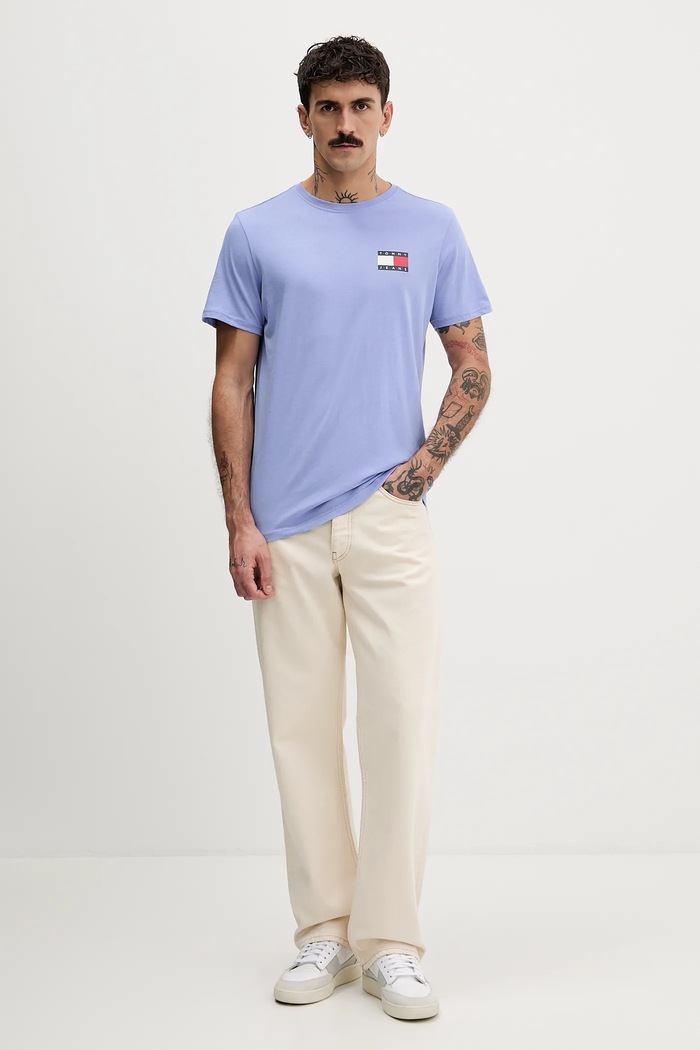 Tommy Jeans tricou bărbătesc de bumbac DM0DM20740 albastru AA00