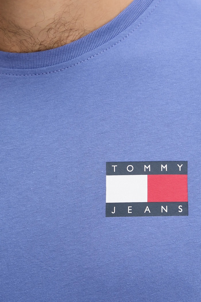 Tommy Jeans t-shirt męski bawełniany niebieski DM0DM20740
