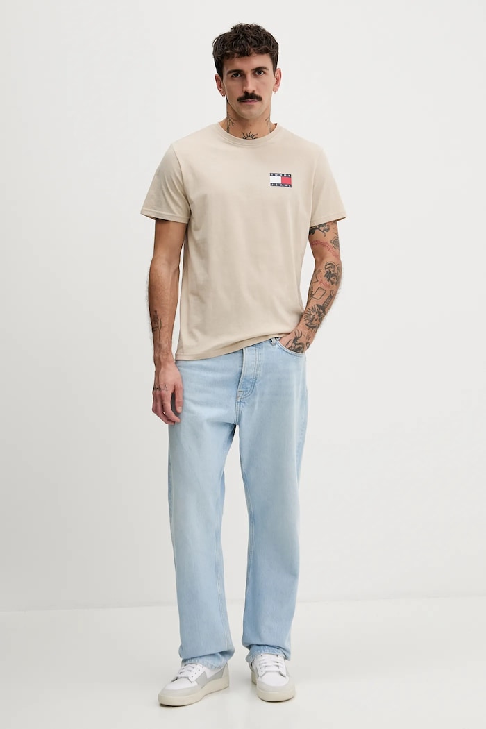 Tommy Jeans tricou bărbătesc din bumbac DM0DM20740 bej AA00