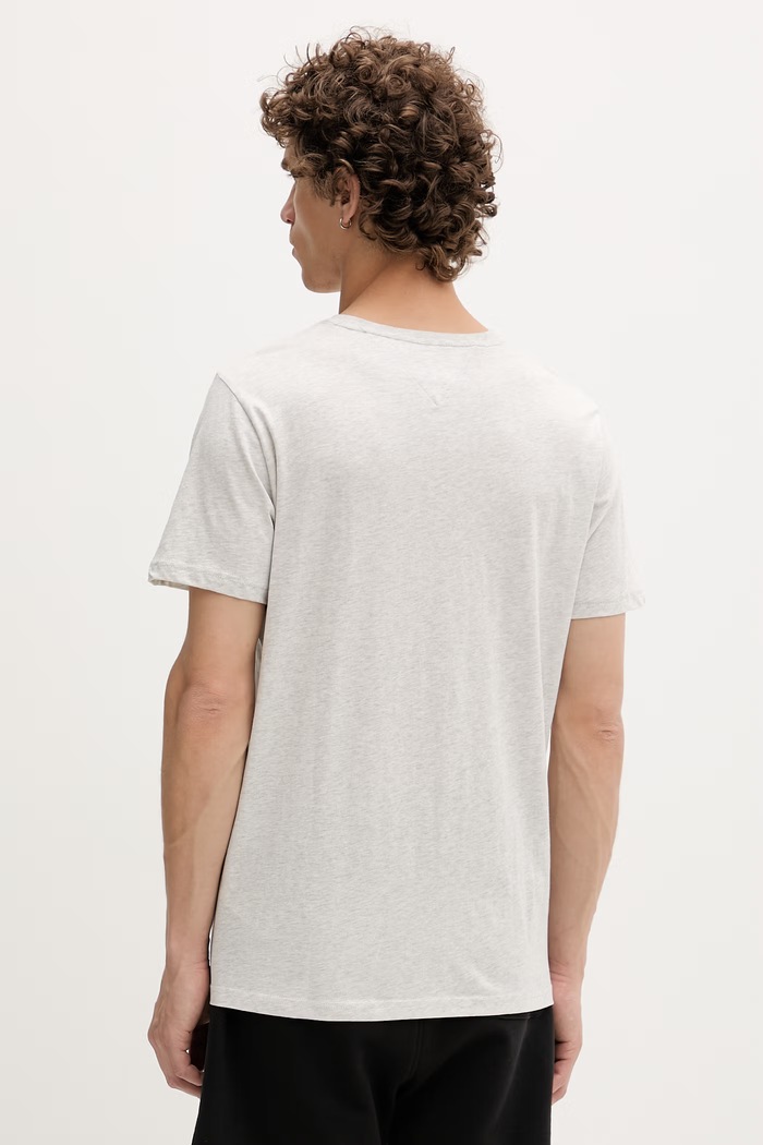 Oblečenie Tommy Jeans tričko pánske bavlnené DM0DM20740 sivá