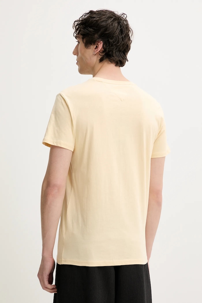 Ρούχα Tommy Jeans T-shirt ανδρικό βαμβακερό DM0DM20740 κίτρινο