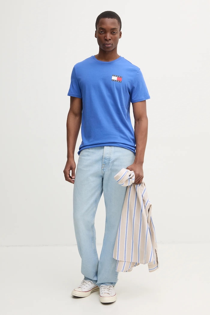 Tommy Jeans tričko pánské bavlněné DM0DM20740 fialová AA00