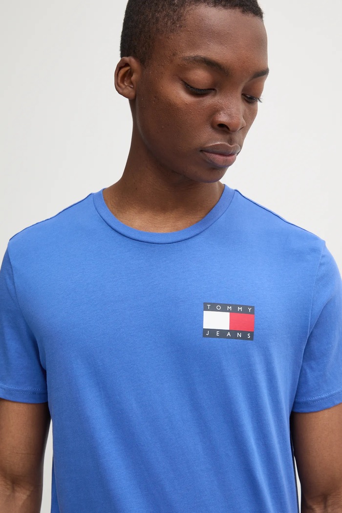 Tommy Jeans tričko pánské bavlněné fialová DM0DM20740