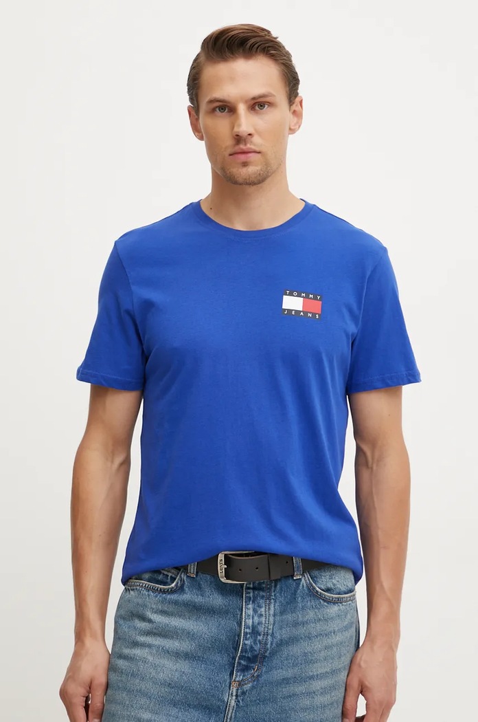 Îmbrăcăminte Tommy Jeans tricou bărbătesc din bumbac DM0DM20740 albastru