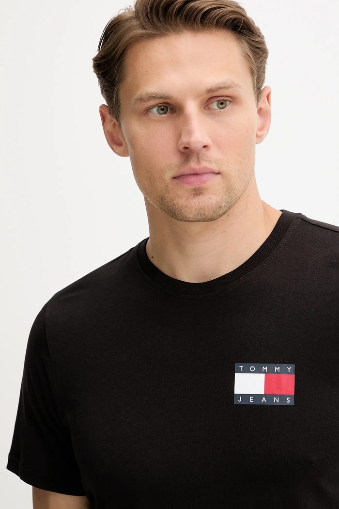 Oblečenie Tommy Jeans Tričko pánske bavlnené DM0DM20740 čierna