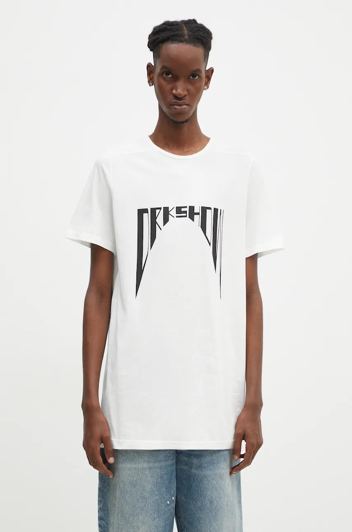 Rick Owens cotton t-shirt Level T Planet friendly white DU02D2250.RNEP4