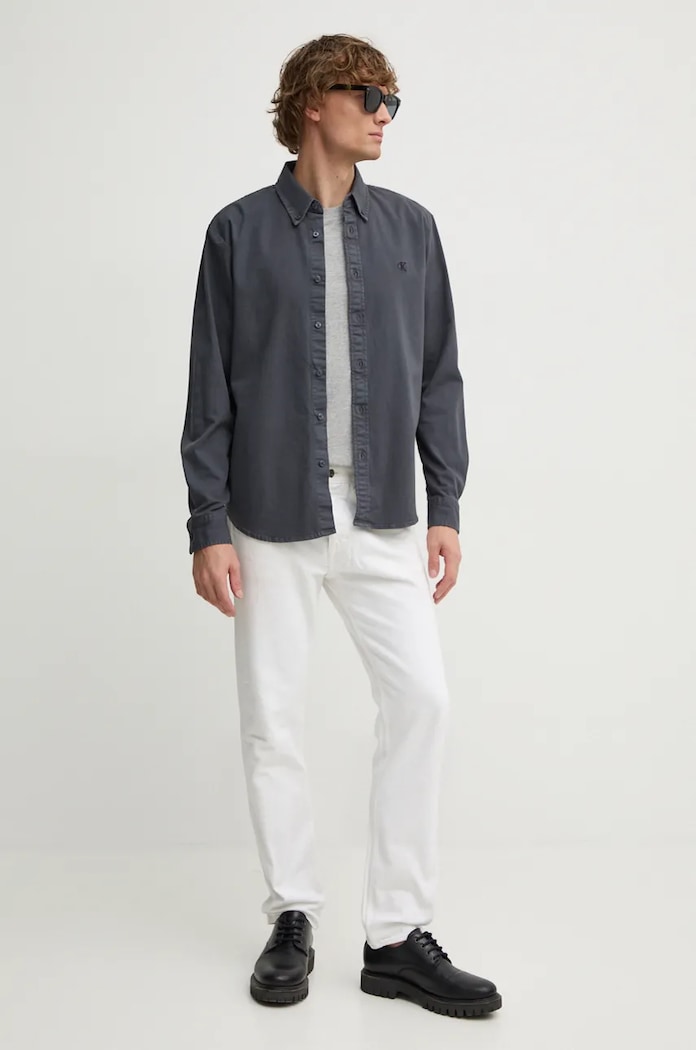 Tommy Hilfiger t-shirt bawełniany UM0UM03362 szary SS25