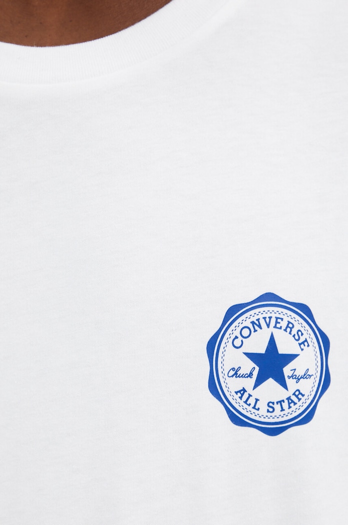 Bavlněné tričko Converse Converse bílá 10026700.A02