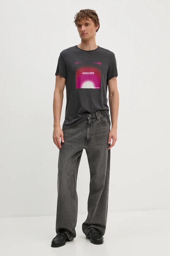 Bavlněné tričko ZADIG&VOLTAIRE JMTS00649 šedá AW24