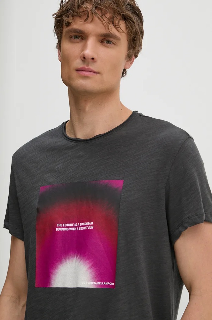 Bavlněné tričko ZADIG&VOLTAIRE šedá JMTS00649
