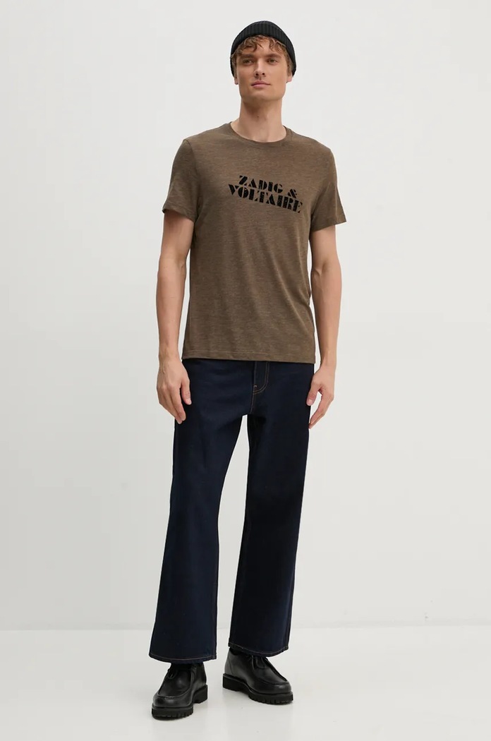 Tričko ZADIG&VOLTAIRE JMTS00662 hnědá AW24