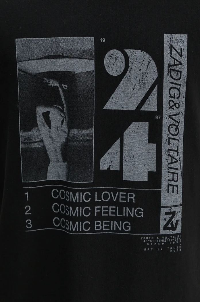 Bavlněné tričko ZADIG&VOLTAIRE JMTS00657 černá