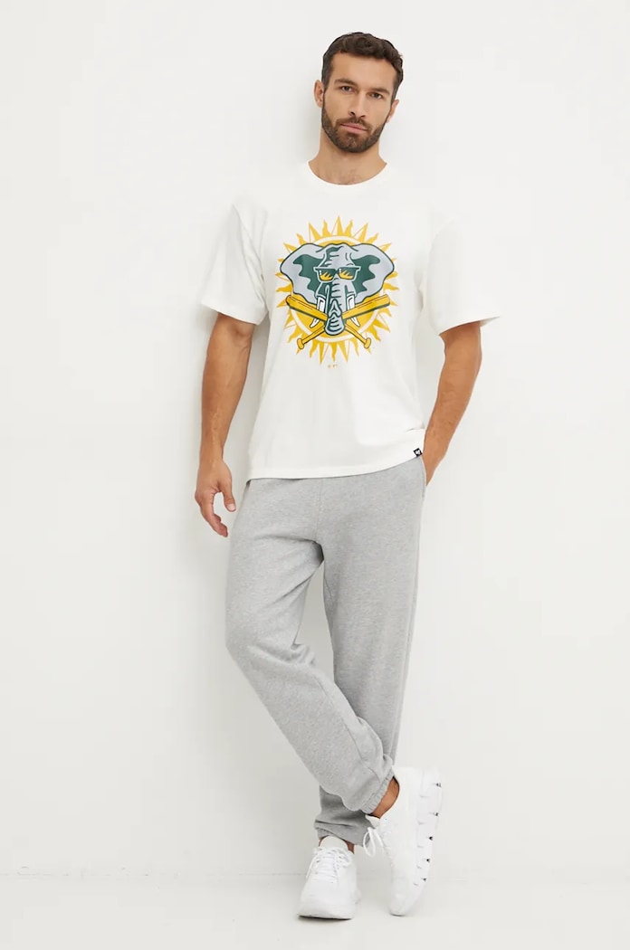 Pamučna majica 47 brand MLB Oakland Athletics BC018TMYIHQ634063SS bež AW24