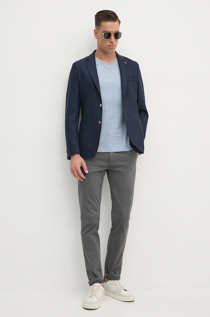 Bavlněné tričko Hackett London HM500838 modrá AW24