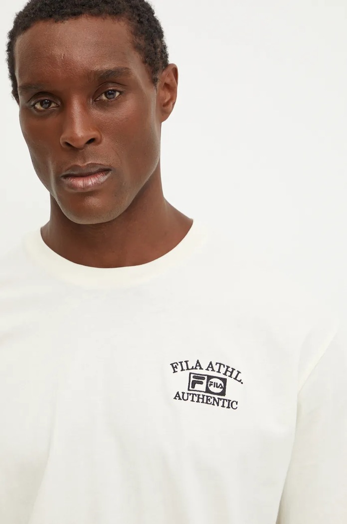 Fila t-shirt bawełniany Lezhe beżowy FAM0768