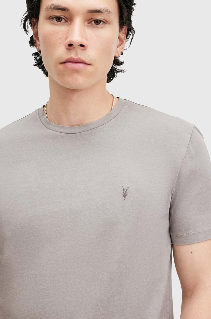 Pamučna majica AllSaints OSSAGE M001JZ siva AW24