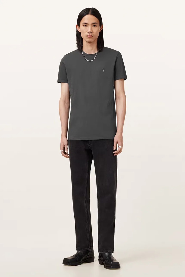 Odzież AllSaints T-shirt basic męski bawełniany M028JB szary
