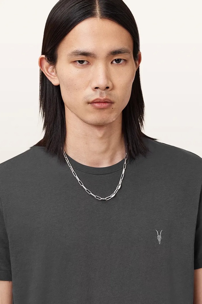 T-shirt basic męski bawełniany AllSaints M028JB szary