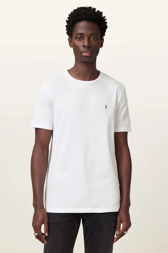 Bavlnené tričko AllSaints BRACE slim biela M030JB