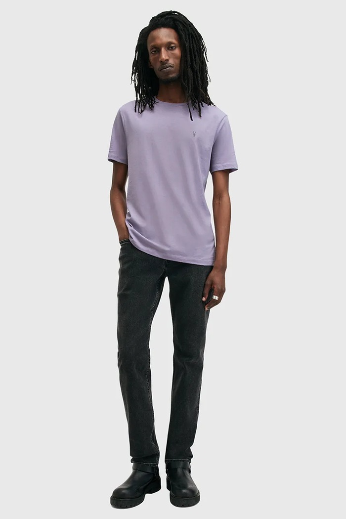 Βαμβακερό μπλουζάκι AllSaints BRACE μωβ M030JB