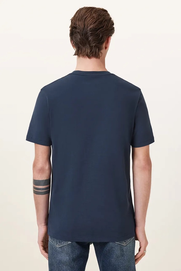 AllSaints T-shirt basic męski bawełniany M030JB granatowy AA00