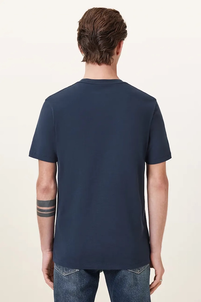AllSaints T-shirt basic męski bawełniany M030JB granatowy AA00