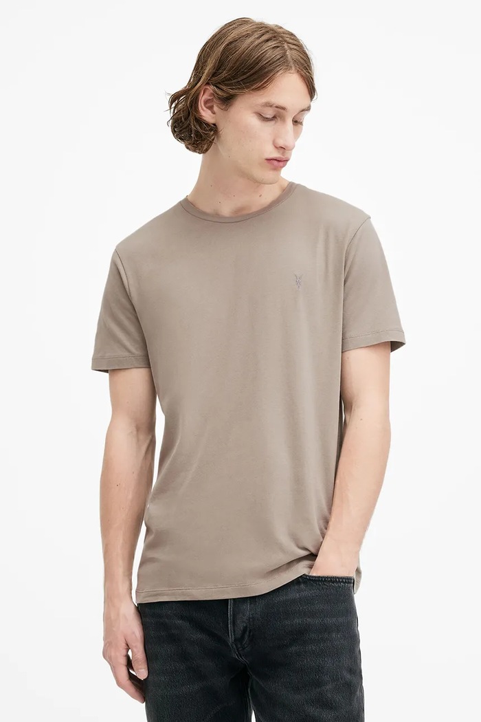 Bavlnené tričko AllSaints BRACE sivá M030JB