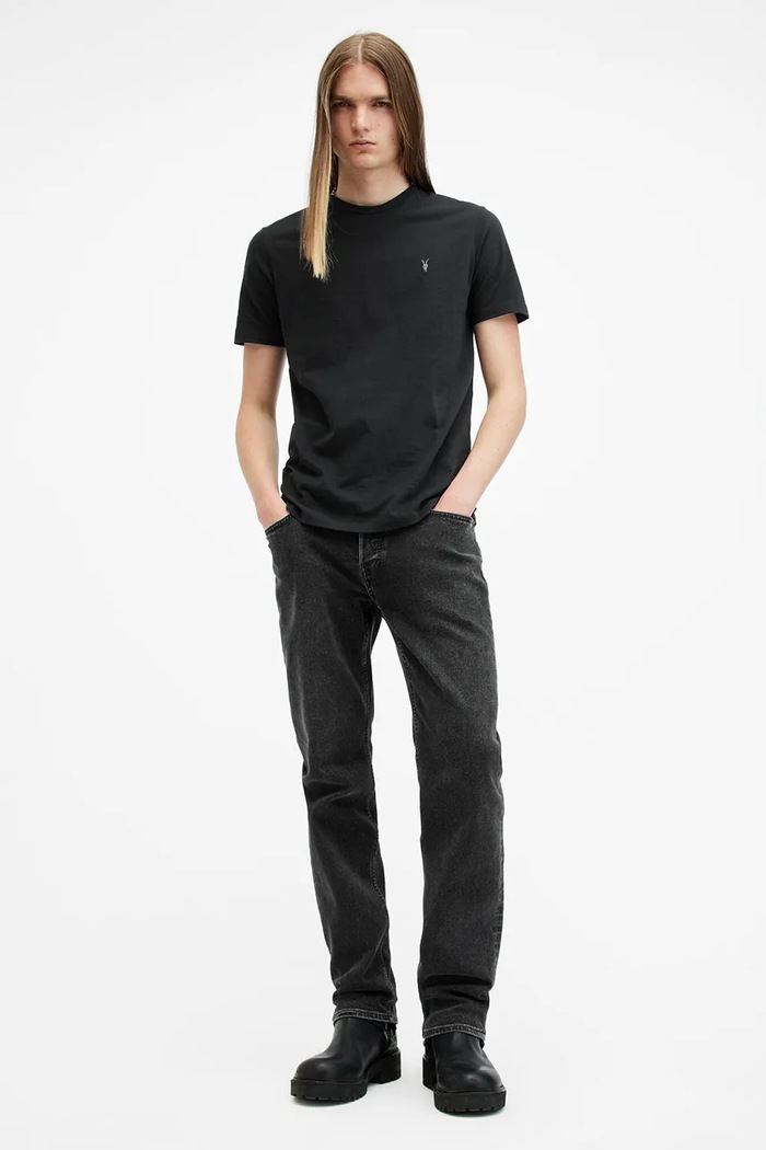 Bavlněné tričko AllSaints BRACE černá M030JB